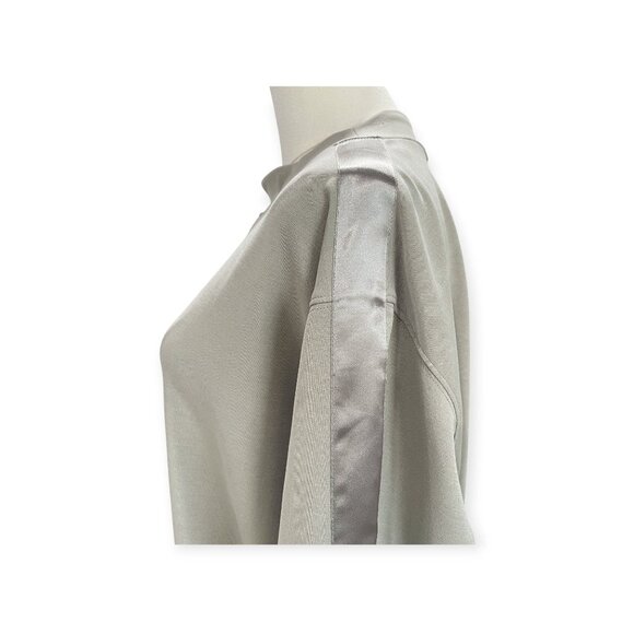 Club Monaco Oversized Soft Minimalist Lounge Top Light Green Satin Detail Small - Picture 9 of 11